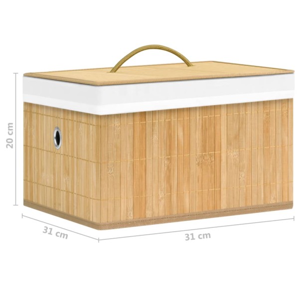 Cajas de almacenamiento de bambú 4 unidades Cajas de almacenamiento de bambú 4 unidades