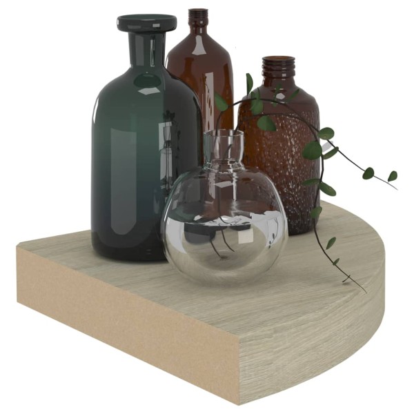 Estante flotante de esquina 4 uds MDF roble 25x25x3,8 cm Estante flotante de esquina 4 uds MDF roble 25x25x3,8 cm