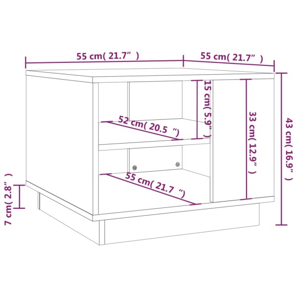 Mesa de centro madera de ingeniería roble Sonoma 55x55x43 cm Mesa de centro madera de ingeniería roble Sonoma 55x55x43 cm