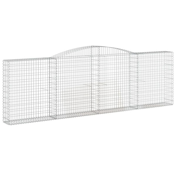 Cestas de gaviones 9 uds forma de arco hierro 400x30x120/140 cm Cestas de gaviones 9 uds forma de arco hierro 400x30x120/140 cm