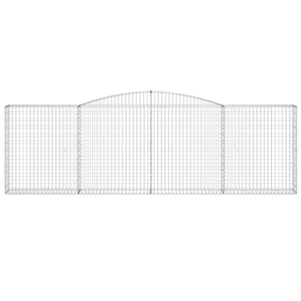 Cestas de gaviones 9 uds forma de arco hierro 400x30x120/140 cm Cestas de gaviones 9 uds forma de arco hierro 400x30x120/140 cm