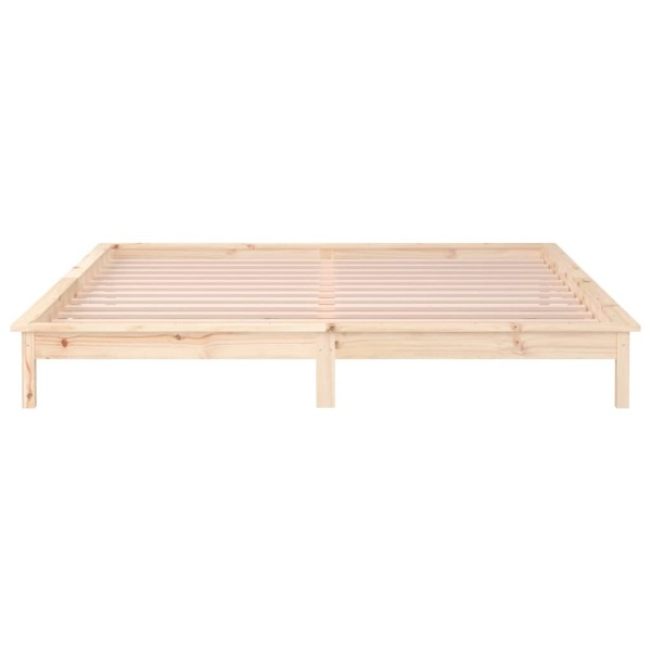 Estructura de cama con LED madera maciza 140x200 cm Estructura de cama con LED madera maciza 140x200 cm