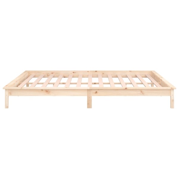 Estructura de cama con LED madera maciza 140x200 cm Estructura de cama con LED madera maciza 140x200 cm