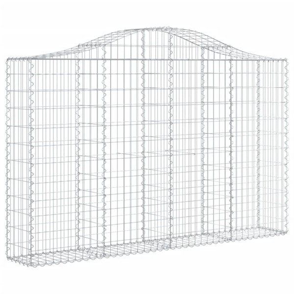 Cestas de gaviones 2 uds forma de arco hierro 200x30x120/140cm Cestas de gaviones 2 uds forma de arco hierro 200x30x120/140cm