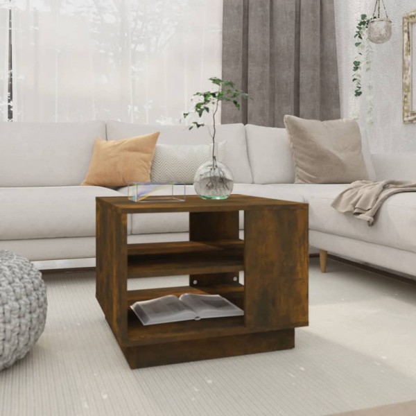 Mesa de centro madera de ingeniería roble ahumado 55x55x43 cm Mesa de centro madera de ingeniería roble ahumado 55x55x43 cm
