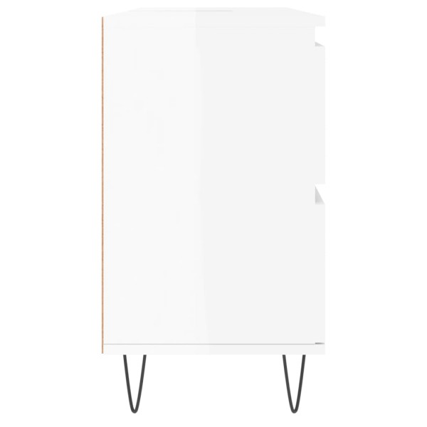 Mueble de baño madera de ingeniería blanco brillo 80x33x60 cm Mueble de baño madera de ingeniería blanco brillo 80x33x60 cm
