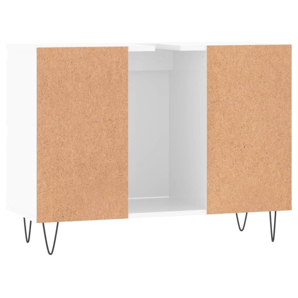 Mueble de baño madera de ingeniería blanco brillo 80x33x60 cm Mueble de baño madera de ingeniería blanco brillo 80x33x60 cm