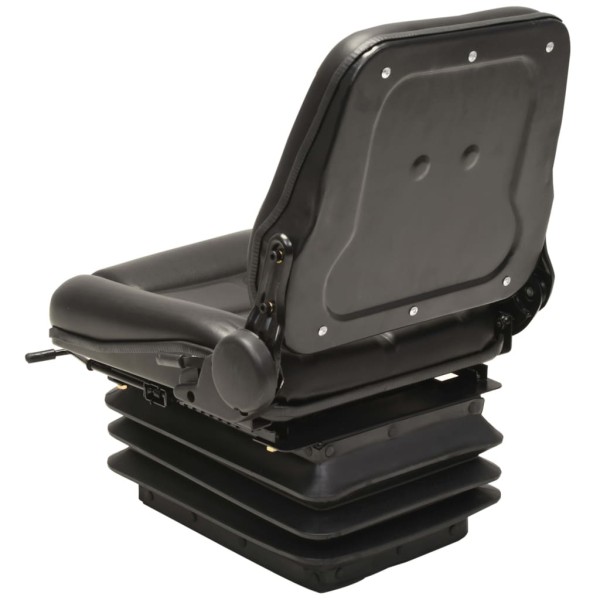Asiento de tractor con suspensión respaldo ajustable negro Asiento de tractor con suspensión respaldo ajustable negro