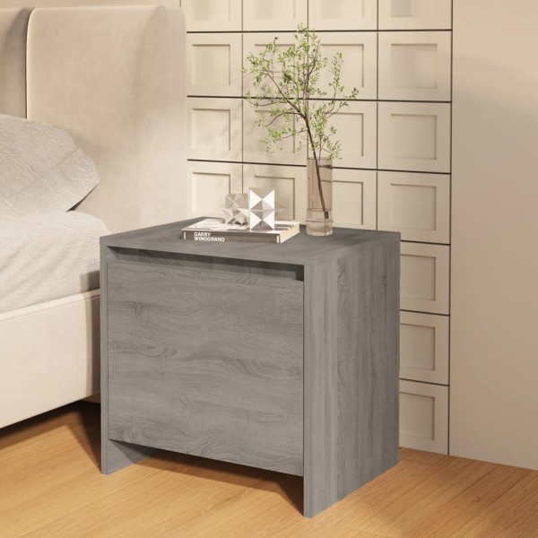 Mesita de noche madera de ingeniería gris Sonoma 45x34x44,5 cm Mesita de noche madera de ingeniería gris Sonoma 45x34x44,5 cm