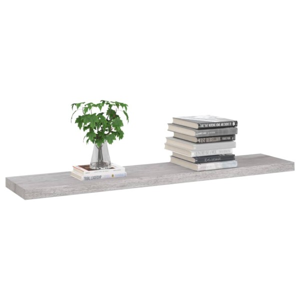 Estante flotante pared 4 uds MDF gris hormigón 120x23,5x3,8 cm Estante flotante pared 4 uds MDF gris hormigón 120x23,5x3,8 cm