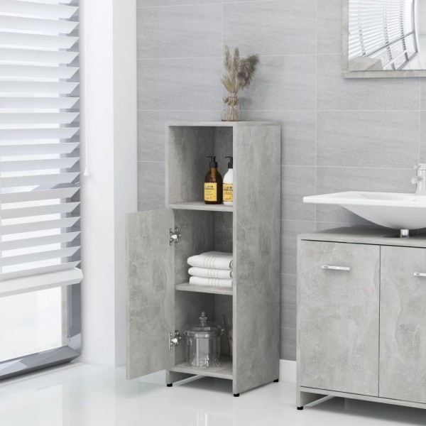 Juego muebles de baño 3 piezas madera ingeniería gris hormigón Juego muebles de baño 3 piezas madera ingeniería gris hormigón