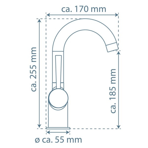 SCHÜTTE Grifo monomando lavabo CORNWALL con maneta lateral SCHÜTTE Grifo monomando lavabo CORNWALL con maneta lateral