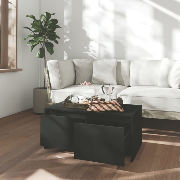 Mesa de centro madera de ingeniería negra 90x50x41,5 cm Mesa de centro madera de ingeniería negra 90x50x41,5 cm