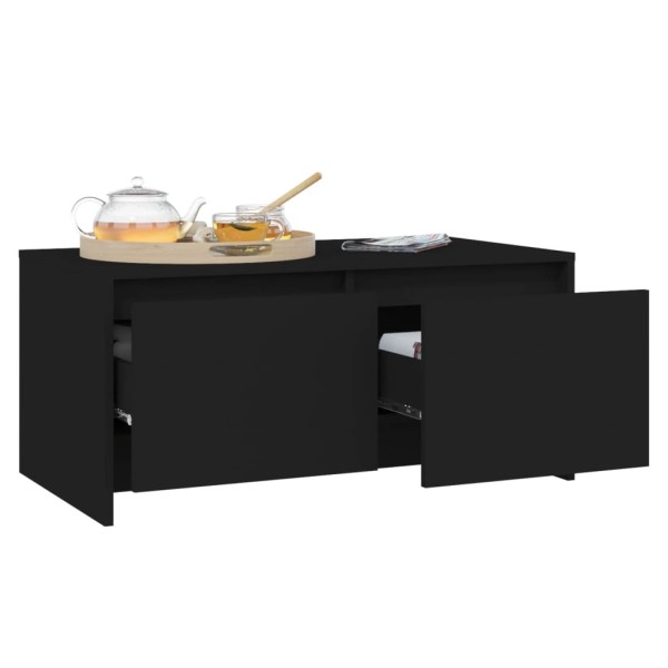 Mesa de centro madera de ingeniería negra 90x50x41,5 cm Mesa de centro madera de ingeniería negra 90x50x41,5 cm