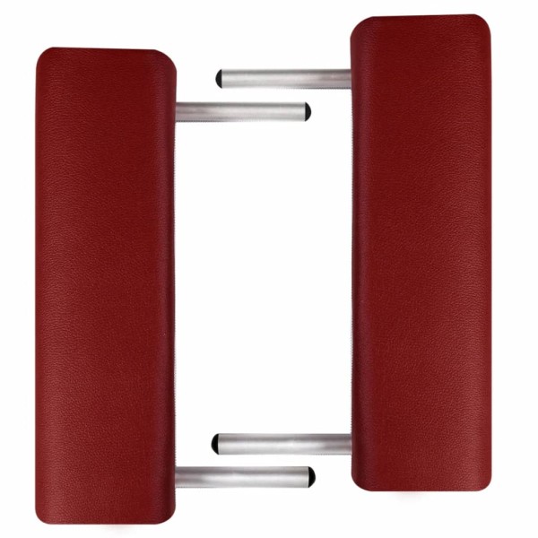 Mesa plegable masaje y accesorios 2 zonas aluminio rojo
