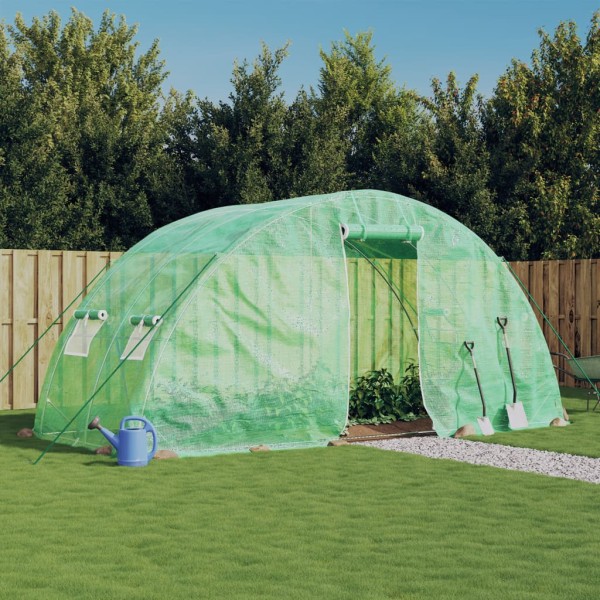 Invernadero con estructura de acero verde 10 m² 5x2x2,3 m Invernadero con estructura de acero verde 10 m² 5x2x2,3 m