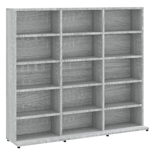 Estantería para CDs madera contrachapada gris 102x23x89,5 cm Estantería para CDs madera contrachapada gris 102x23x89,5 cm