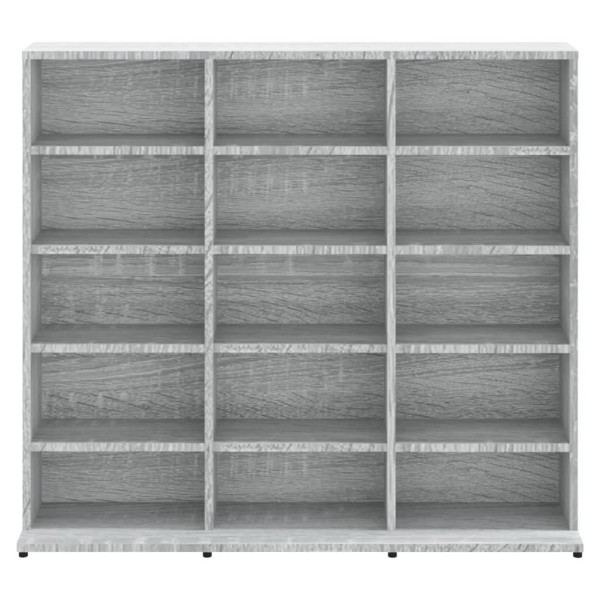 Estantería para CDs madera contrachapada gris 102x23x89,5 cm Estantería para CDs madera contrachapada gris 102x23x89,5 cm