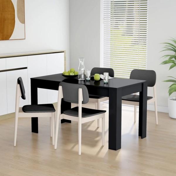 Mesa de comedor de madera contrachapada negro 140x74,5x76 cm Mesa de comedor de madera contrachapada negro 140x74,5x76 cm