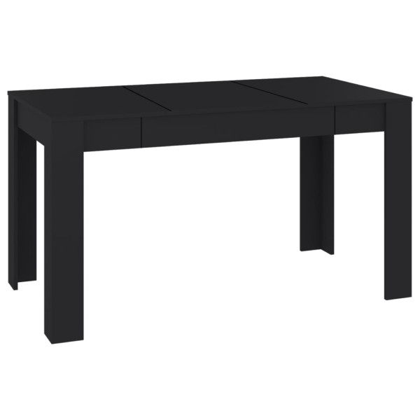 Mesa de comedor de madera contrachapada negro 140x74,5x76 cm Mesa de comedor de madera contrachapada negro 140x74,5x76 cm
