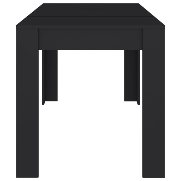 Mesa de comedor de madera contrachapada negro 140x74,5x76 cm Mesa de comedor de madera contrachapada negro 140x74,5x76 cm