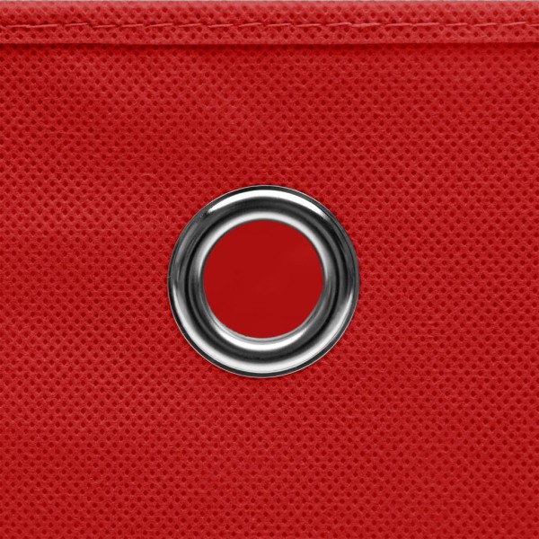 Cajas de almacenaje con tapas 4 uds tela rojo 32x32x32 cm Cajas de almacenaje con tapas 4 uds tela rojo 32x32x32 cm