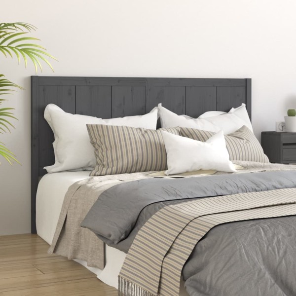 Cabecero de cama madera maciza de pino gris 125,5x4x100 cm Cabecero de cama madera maciza de pino gris 125,5x4x100 cm