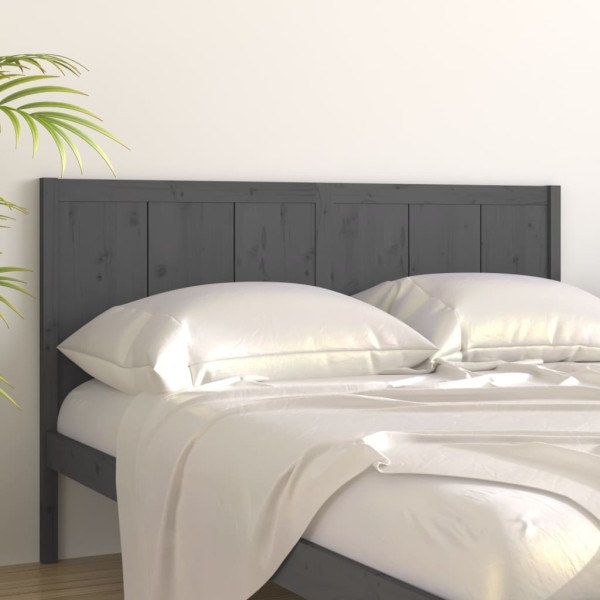 Cabecero de cama madera maciza de pino gris 125,5x4x100 cm Cabecero de cama madera maciza de pino gris 125,5x4x100 cm