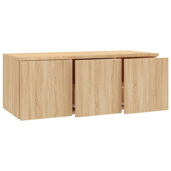 Mueble de TV madera contrachapada color roble 80x34x30 cm Mueble de TV madera contrachapada color roble 80x34x30 cm