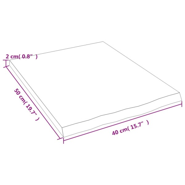 Estante de pared madera maciza de roble sin tratar 40x50x2 cm Estante de pared madera maciza de roble sin tratar 40x50x2 cm