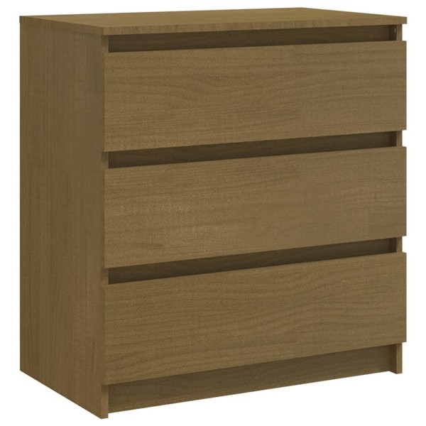 Mesita de noche madera maciza de mango marrón miel 60x36x64 cm Mesita de noche madera maciza de mango marrón miel 60x36x64 cm