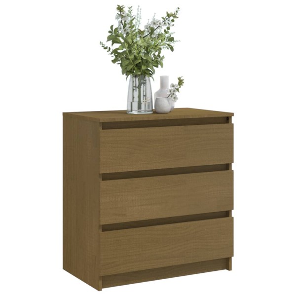 Mesita de noche madera maciza de mango marrón miel 60x36x64 cm Mesita de noche madera maciza de mango marrón miel 60x36x64 cm