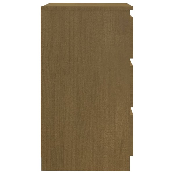 Mesita de noche madera maciza de mango marrón miel 60x36x64 cm Mesita de noche madera maciza de mango marrón miel 60x36x64 cm