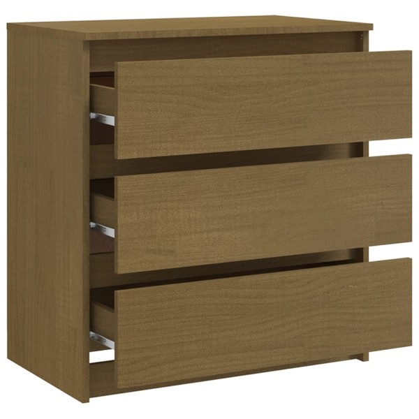 Mesita de noche madera maciza de mango marrón miel 60x36x64 cm Mesita de noche madera maciza de mango marrón miel 60x36x64 cm