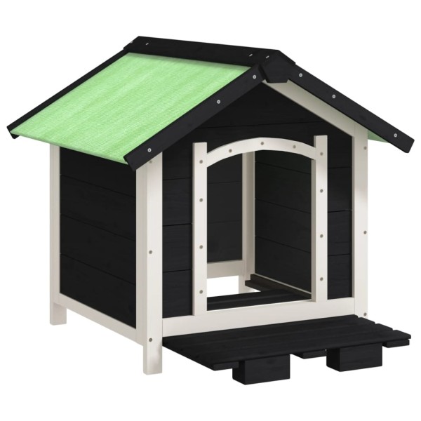 Caseta para perros madera maciza de pino gris 65x65x61,5 cm Caseta para perros madera maciza de pino gris 65x65x61,5 cm