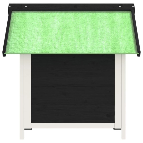 Caseta para perros madera maciza de pino gris 65x65x61,5 cm Caseta para perros madera maciza de pino gris 65x65x61,5 cm