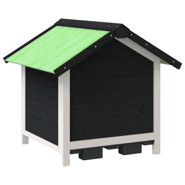 Caseta para perros madera maciza de pino gris 65x65x61,5 cm Caseta para perros madera maciza de pino gris 65x65x61,5 cm
