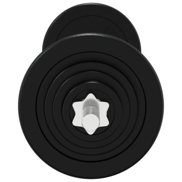 Juego de barra con discos 30 kg hierro fundido y acero cromado Juego de barra con discos 30 kg hierro fundido y acero cromado