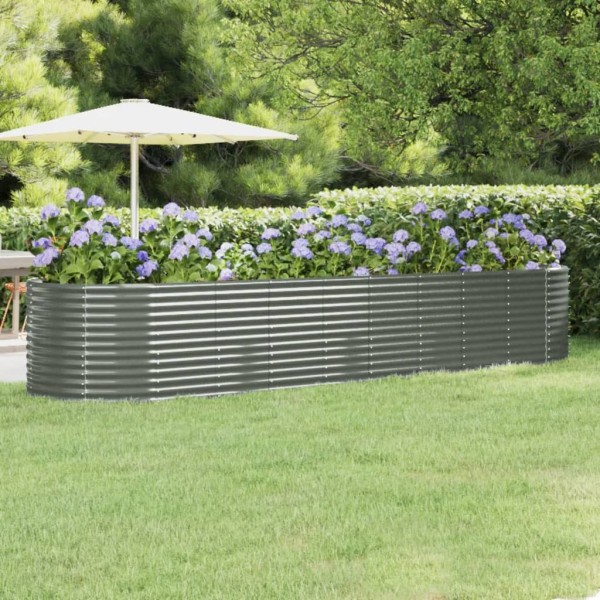 Jardinera arriate acero recubrimiento polvo gris 396x100x68 cm Jardinera arriate acero recubrimiento polvo gris 396x100x68 cm