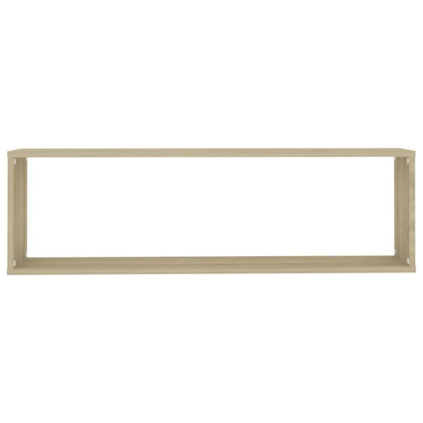 Estantes cubo pared 2uds contrachapado roble Sonoma 100x15x30cm Estantes cubo pared 2uds contrachapado roble Sonoma 100x15x30cm