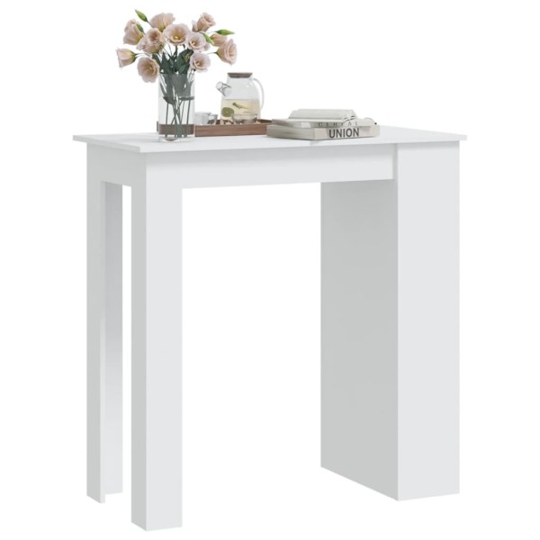 Mesa bar estante almacenaje contrachapada blanco 102x50x103,5cm Mesa bar estante almacenaje contrachapada blanco 102x50x103,5cm
