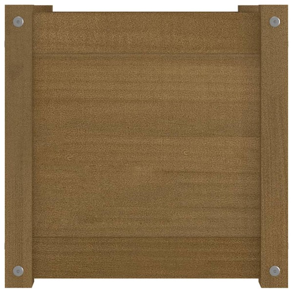 Jardinera de madera maciza de pino marrón 40x40x40 cm Jardinera de madera maciza de pino marrón 40x40x40 cm