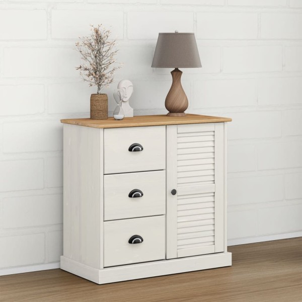 Aparador con cajones VIGO madera maciza pino blanco 78x40x75 cm Aparador con cajones VIGO madera maciza pino blanco 78x40x75 cm