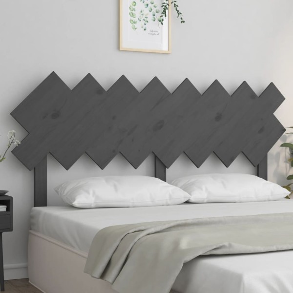 Cabecero de cama madera maciza de pino gris 159,5x3x80,5 cm Cabecero de cama madera maciza de pino gris 159,5x3x80,5 cm