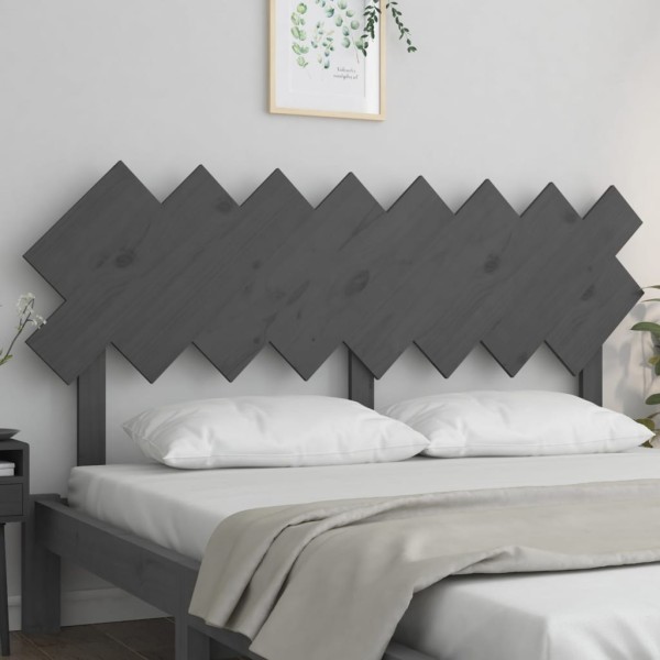 Cabecero de cama madera maciza de pino gris 159,5x3x80,5 cm Cabecero de cama madera maciza de pino gris 159,5x3x80,5 cm