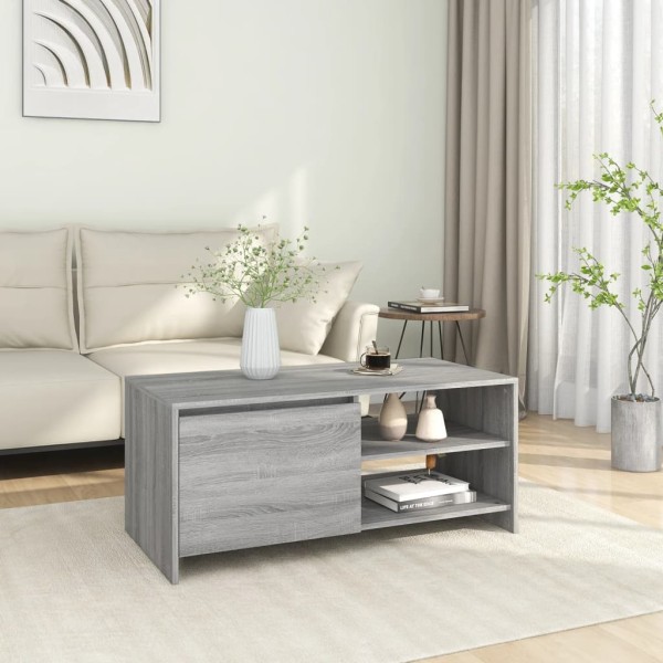 Mesa de centro madera contrachapada gris Sonoma 102x50x45 cm Mesa de centro madera contrachapada gris Sonoma 102x50x45 cm