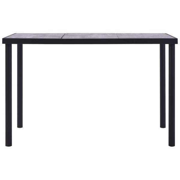 Mesa de comedor de MDF negro y gris hormigón 160x80x75 cm