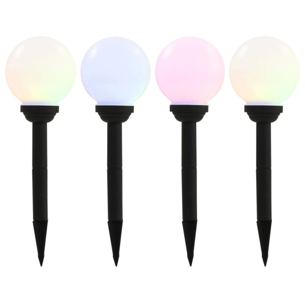 Lámparas solares esféricas de exterior 4 uds LED RGB 15 cm Lámparas solares esféricas de exterior 4 uds LED RGB 15 cm
