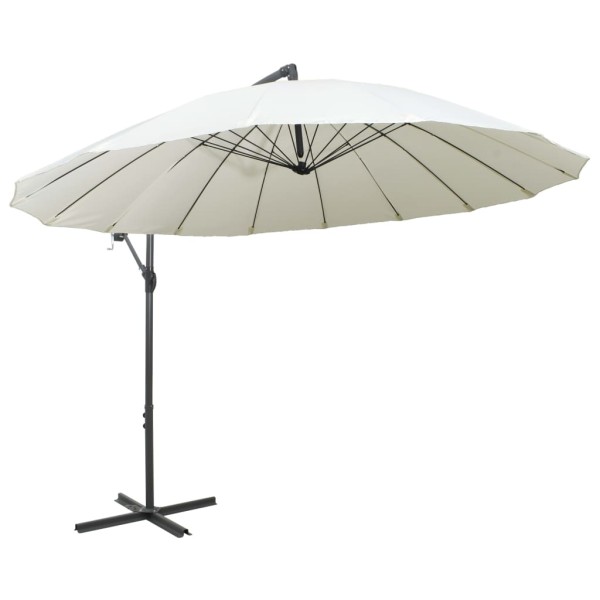 Sombrilla colgante con palo de aluminio blanco 3 m Sombrilla colgante con palo de aluminio blanco 3 m