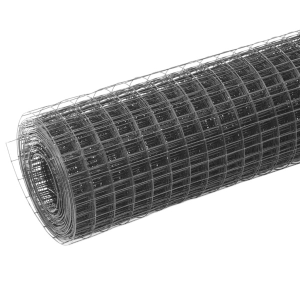 Alambrada de gallinero acero revestimiento PVC gris 10x1,5 m Alambrada de gallinero acero revestimiento PVC gris 10x1,5 m